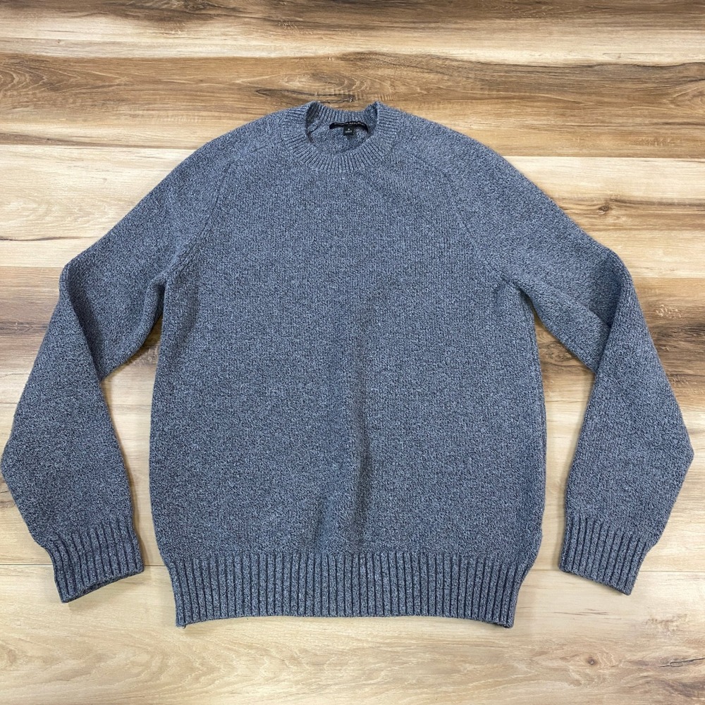 Banana Republic Sweater Mens Small Crew Neck Raglan Marled Grey Modern Casual